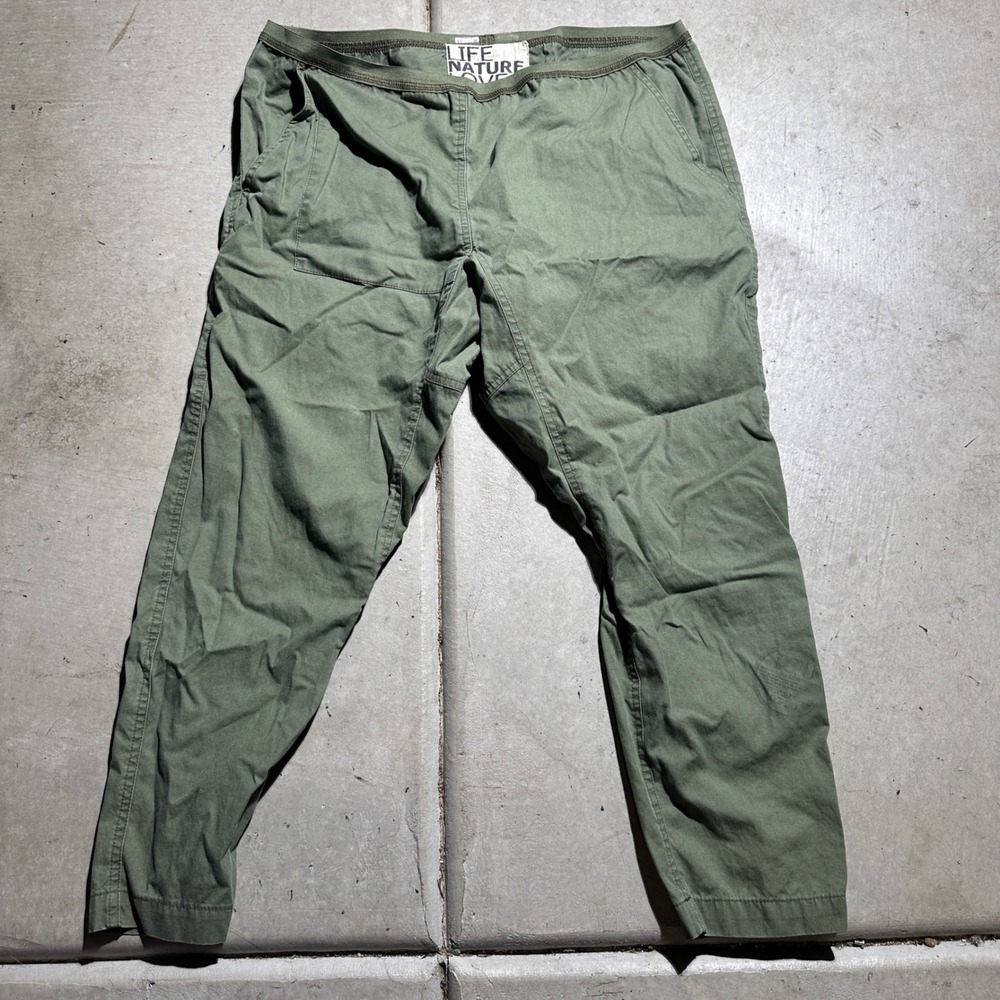 Freecity Life Pants Womens Medium Green Nature Love Cotton Tapered Parachute‎